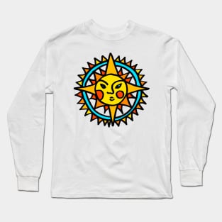 Yellow Sun Mandala Long Sleeve T-Shirt